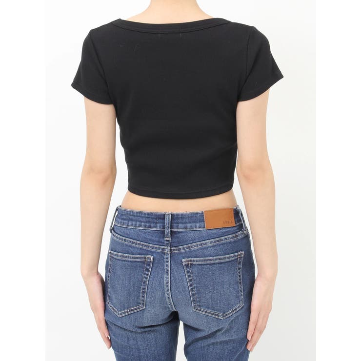 ネックレスフレンチスリーブショートトップス | EVRIS | 詳細画像32 
