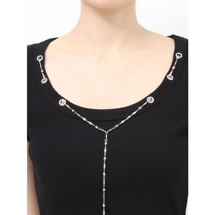 ネックレスフレンチスリーブショートトップス | EVRIS | 詳細画像33 