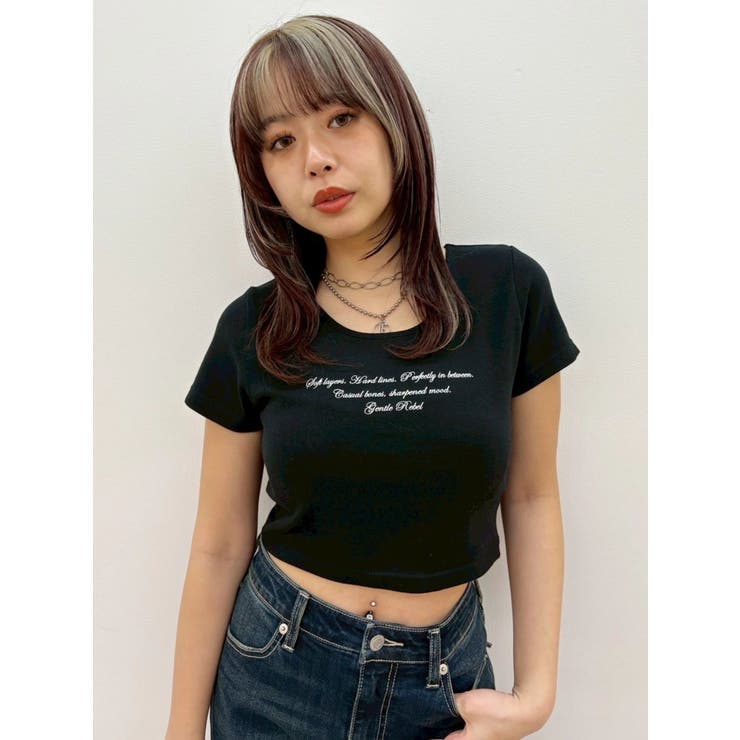 レタリングシンプルショートTシャツ 半袖 夏服 | EVRIS | 詳細画像10 