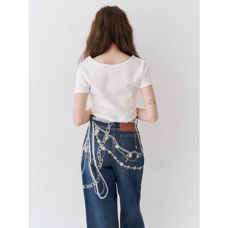 レタリングシンプルショートTシャツ 半袖 夏服 | EVRIS | 詳細画像5 
