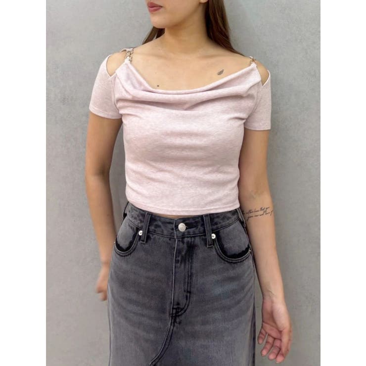チェーンドレープリブフレンチトップス | EVRIS | 詳細画像9 