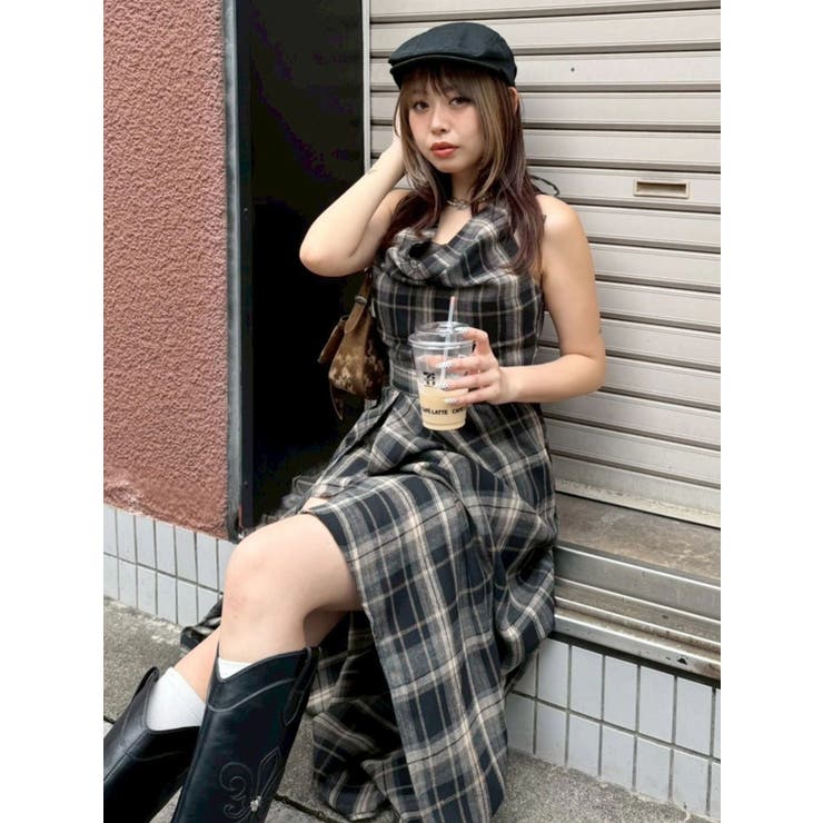ドッキングチェックロングワンピース | EVRIS | 詳細画像38 