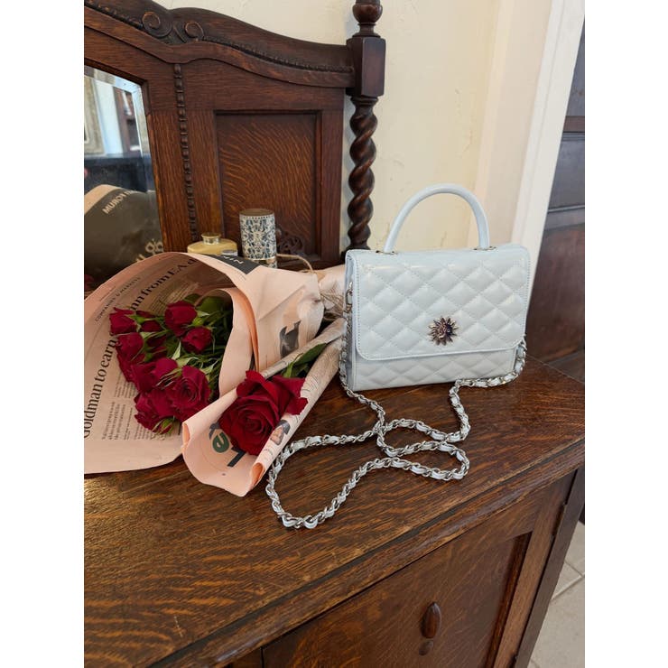 ブルー | SUNNY MOTIF キルティングショルダーBAG | EVRIS