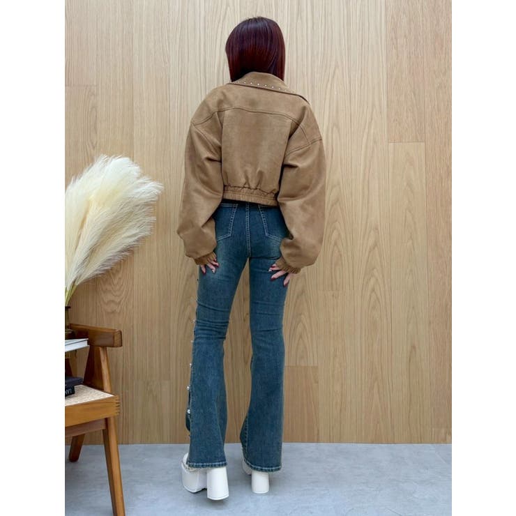 【再生産！】サイドビジューフレアデニムパンツ | EVRIS | 詳細画像27 