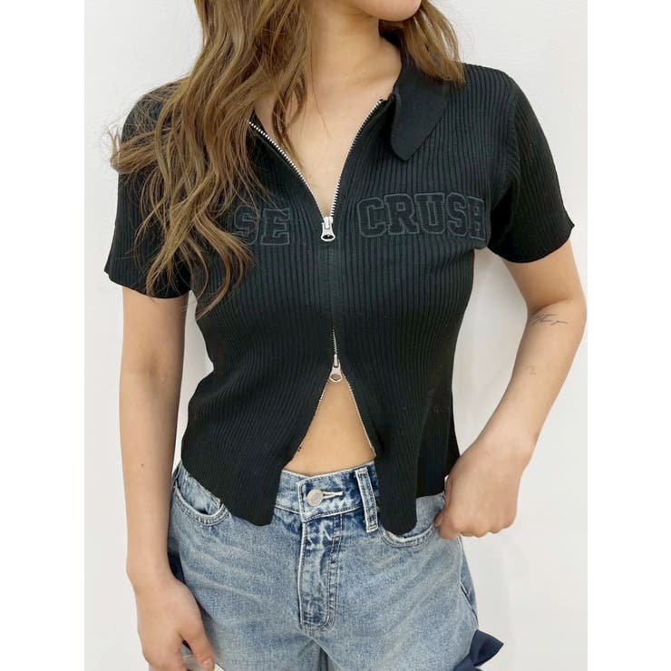 Embroidery ZIP ニットトップス | EVRIS | 詳細画像13 