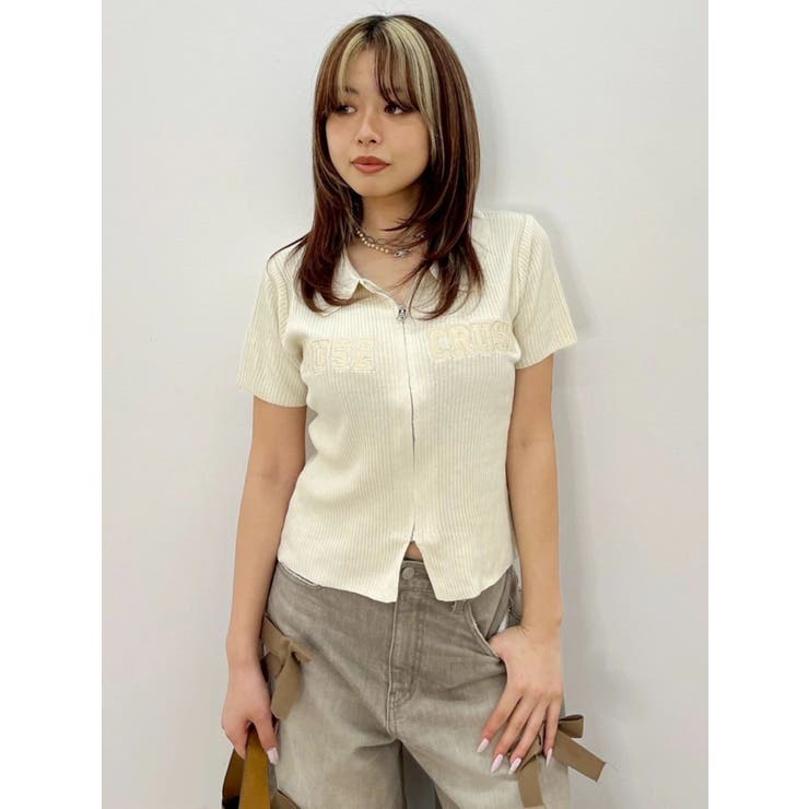 Embroidery ZIP ニットトップス | EVRIS | 詳細画像22 