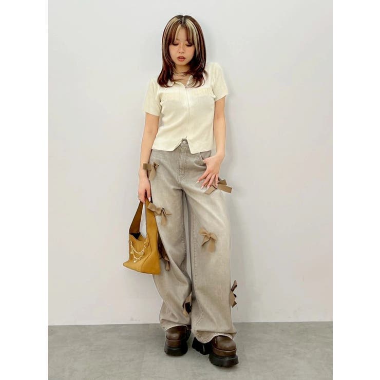 Embroidery ZIP ニットトップス | EVRIS | 詳細画像24 