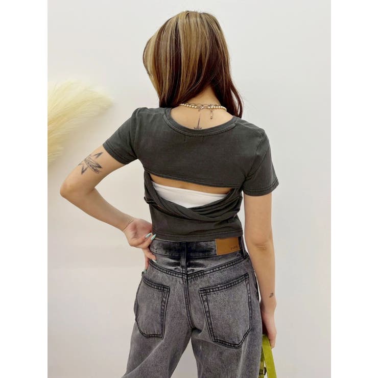 バックオープンクロップドＴシャツ | EVRIS | 詳細画像25 