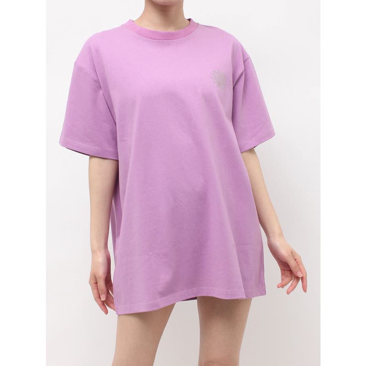 ピンク | ラインストーングラフィック BIG Tシャツ | EVRIS