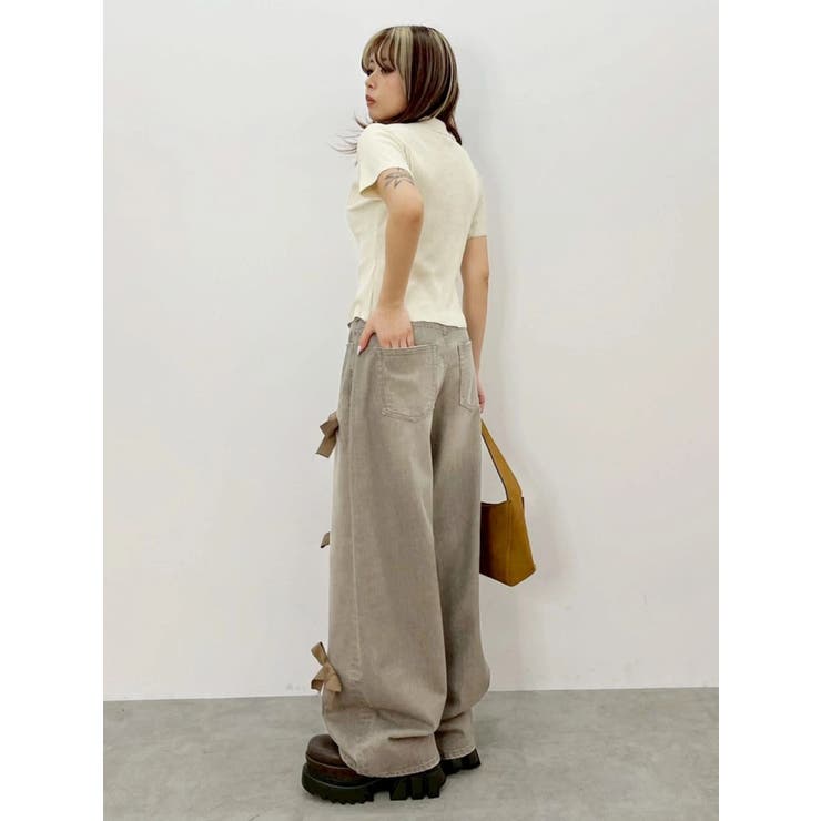 リボンモチーフワイドデニムパンツ | EVRIS | 詳細画像15 