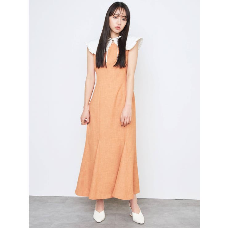 襟付きノースリーブワンピース[品番：MKSW0053490]｜CALNAMUR