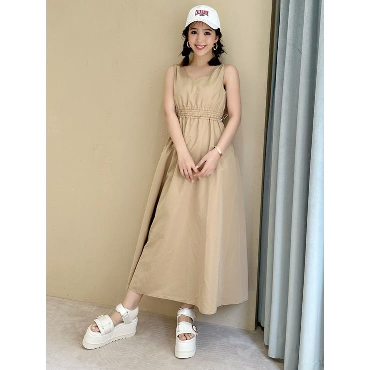 ウエストシャーリングシャカシャカワンピース[品番：MKSW0053297