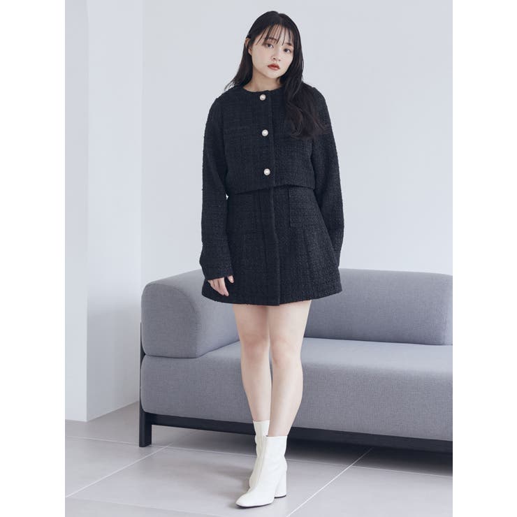 ノーカラーツイードジャケット[品番：MKSW0053309]｜CALNAMUR