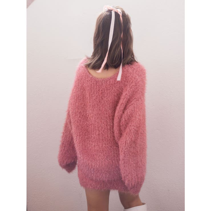 ラメシャギーVネックトップス[品番：MKSW0053321]｜CALNAMUR