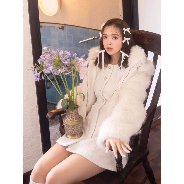 フード2WAYファーコート[品番：MKSW0053325]｜CALNAMUR（カルナムール