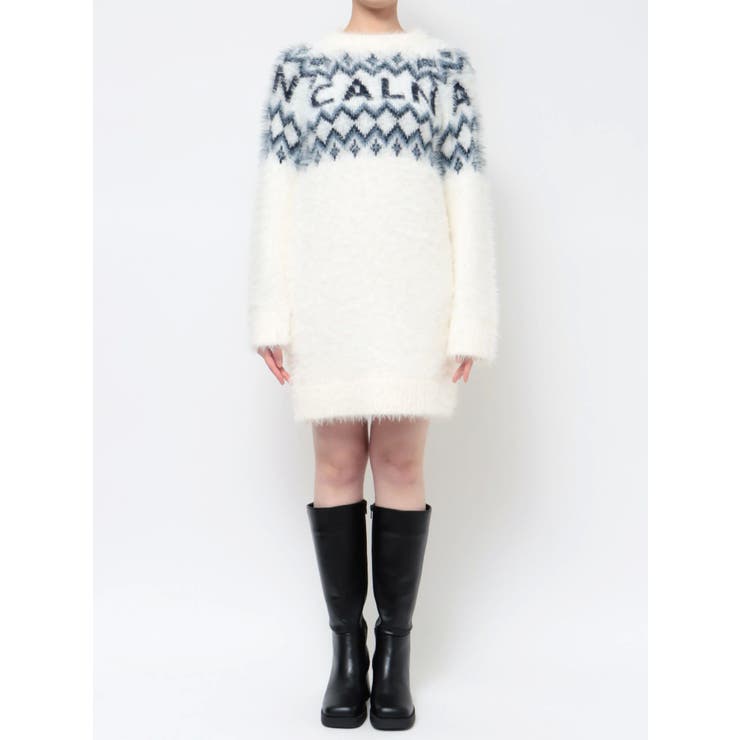 ノルディックライクミニニットワンピース[品番：MKSW0054952