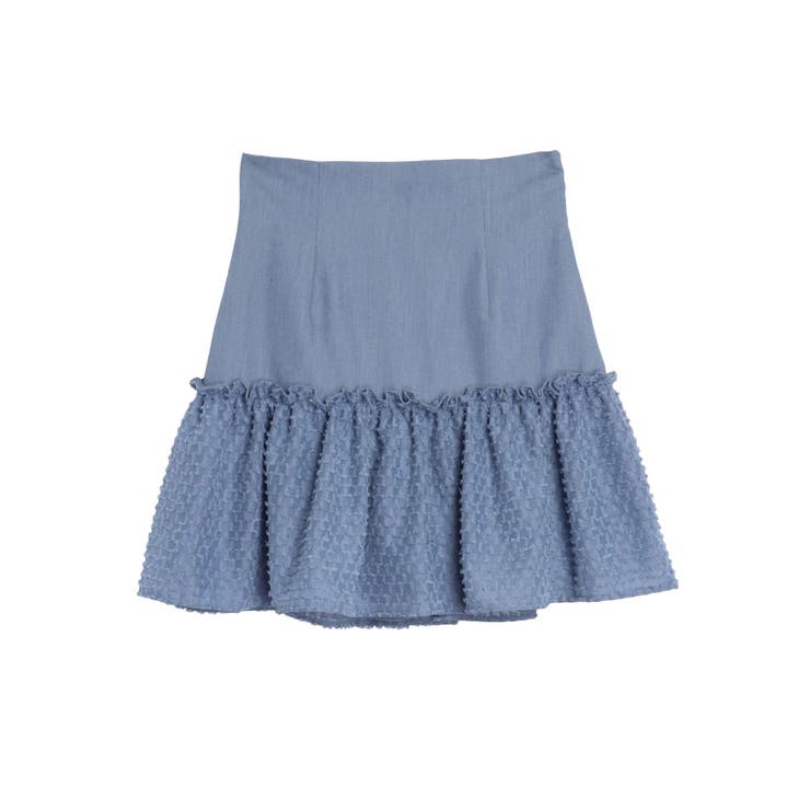 アイスブルー | GATHER HIGH MINI SK/ギャザーハイミニスカート | CALNAMUR