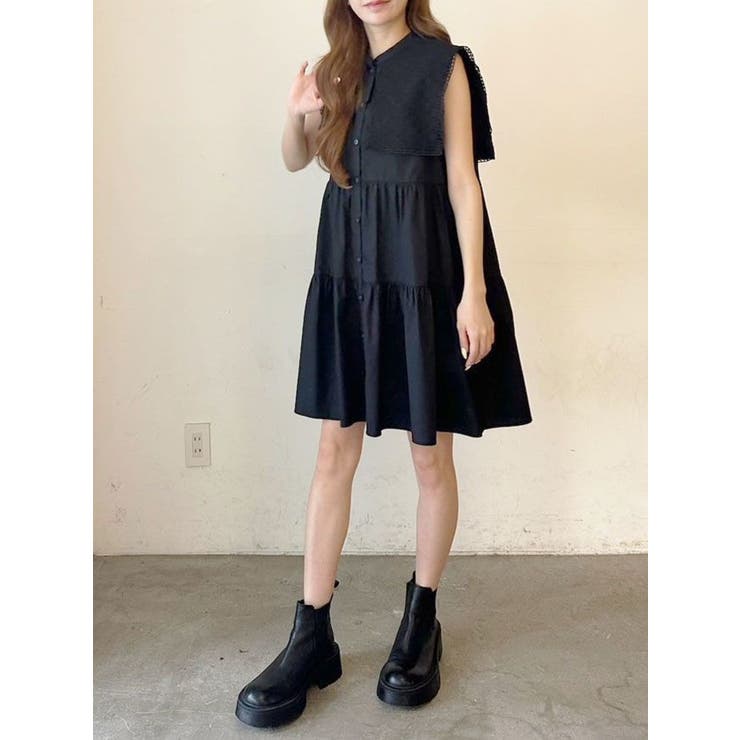 BIG COLLAR TUNIC OP/ビッグカラーチュニックワンピース [品番：MKSW0058780]｜CALNAMUR（カルナムール）のレディースファッション通販｜SHOPLIST（ショップリスト）