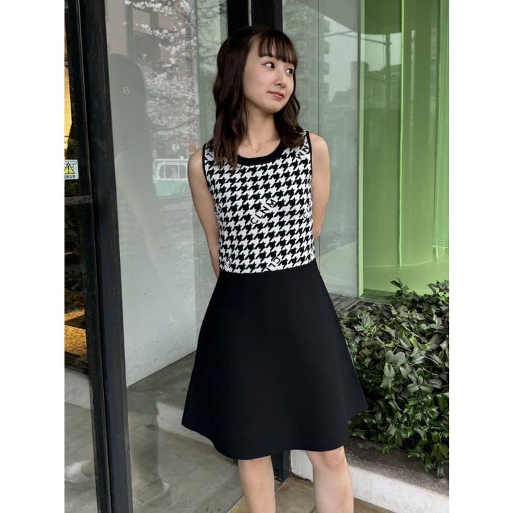 HOUNDSTOOTH KNIT OP/ハウンドトゥースニットワンピース[品番：MKSW0057931]｜CALNAMUR（カルナムール ）のレディースファッション通販｜SHOPLIST（ショップリスト）