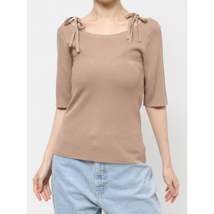 クリーム | CAMI LIKE RIB KNIT/キャミライクリブニット | CALNAMUR