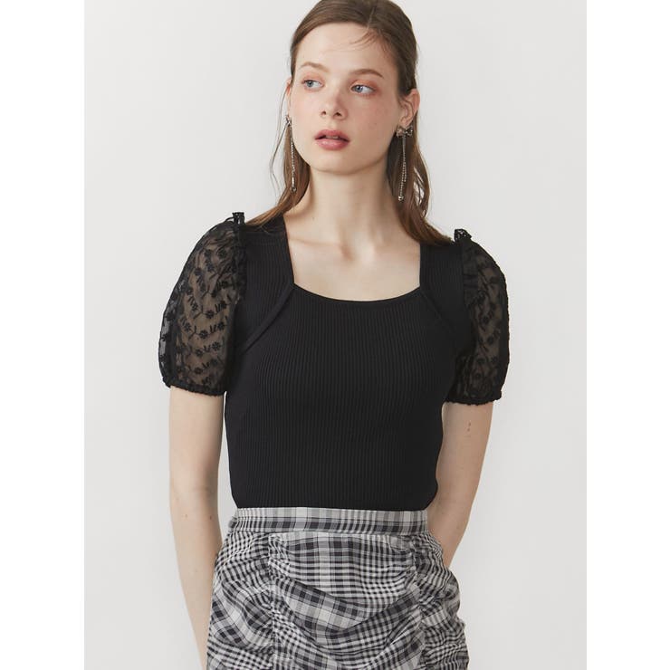 FLOWER EMB KNIT/フラワーエンブロダリーニット[品番