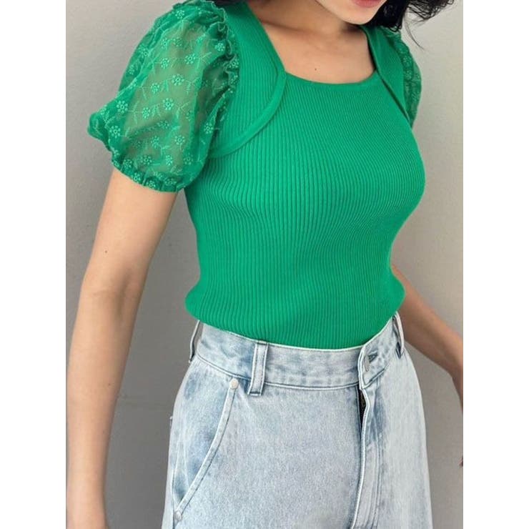 FLOWER EMB KNIT/フラワーエンブロダリーニット[品番