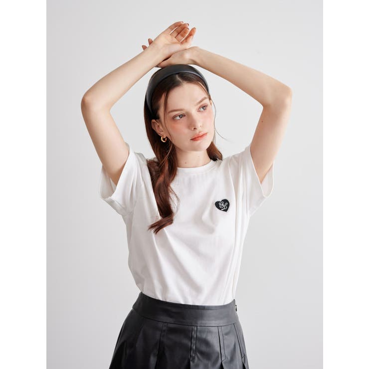 tシャツ FRILL HEART WAFFLE TOP レディース Top FREEDOM v-neck z głębokim dekoltem - czarny - Chiara Wear