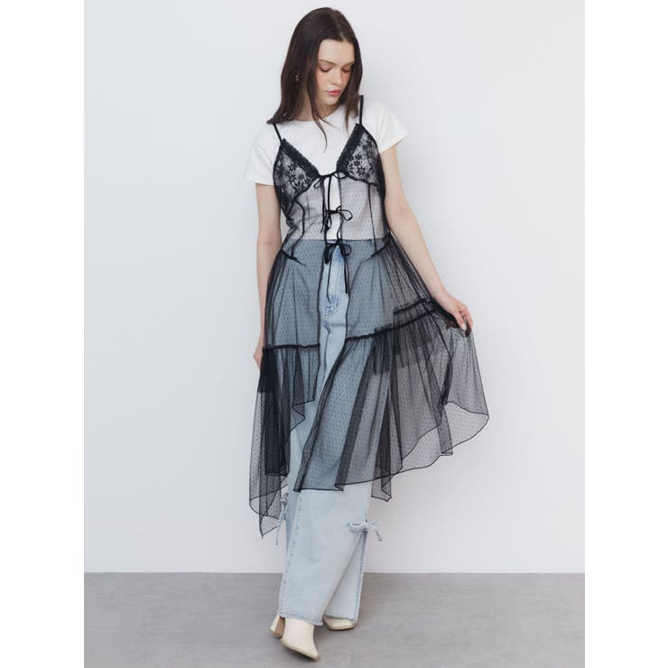 TULLE CAMISOLE DRESS/チュールキャミソールドレス | CALNAMUR | 詳細画像3 
