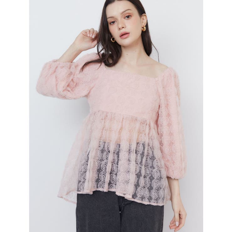 3D ROSE TULLE BL/3Dローズチュールブラウス | CALNAMUR | 詳細画像20 