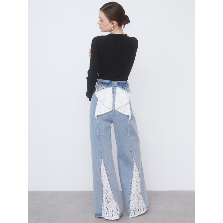 BACK RIBBON DENIM PT/バックリボンデニムパンツ[品番