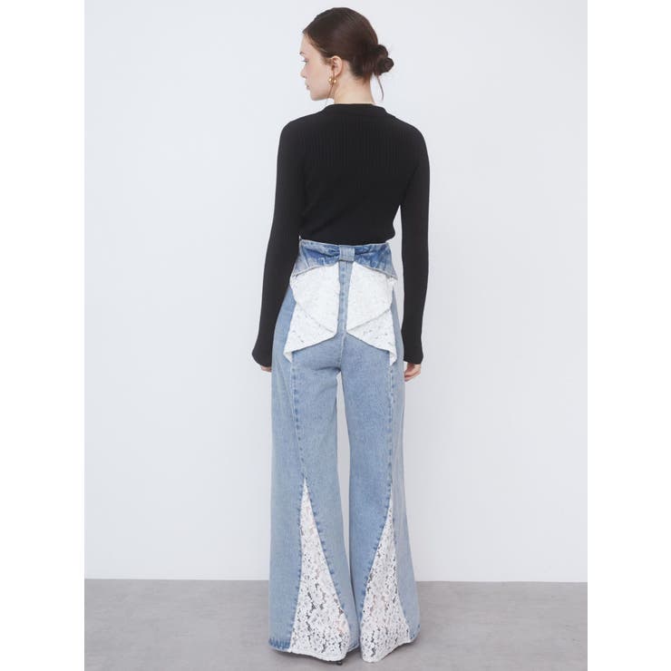 BACK RIBBON DENIM PT/バックリボンデニムパンツ[品番 BACK RIBBON DENIM PT/バックリボンデニムパンツ[品番
