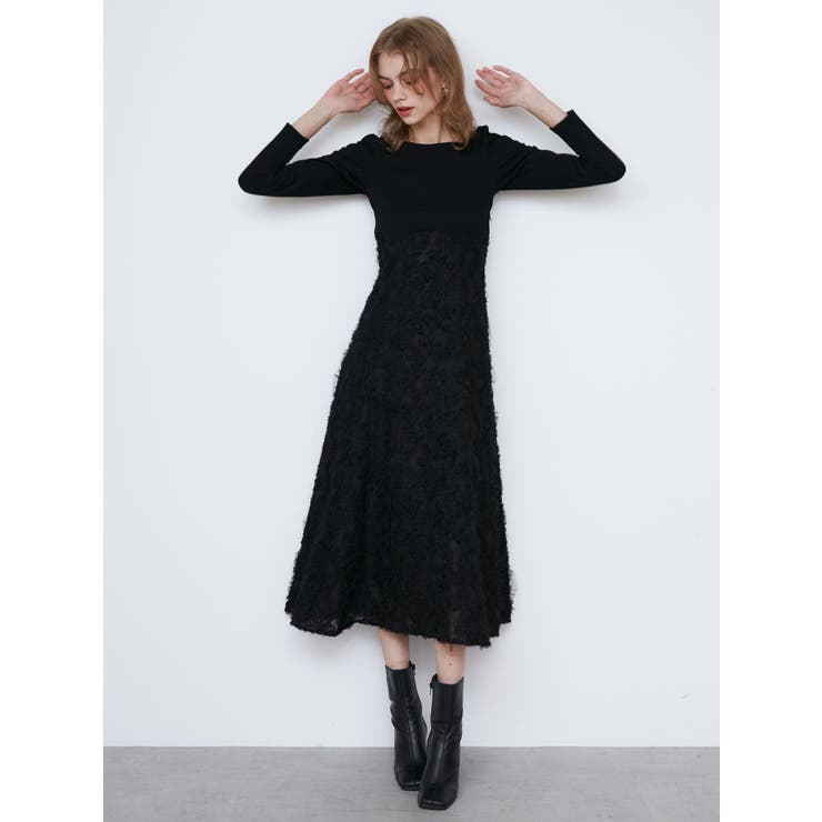 JACQUARD DOCKING OP/ジャガードドッキングワンピース[品番