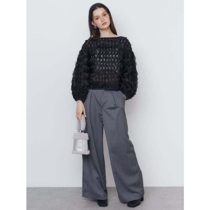 ココディール　3Dラッフルチュールスカート　3Dラッフルチュールペプラムブラウス ココディール 3Dラッフルチュールスカート 3Dラッフルチュール