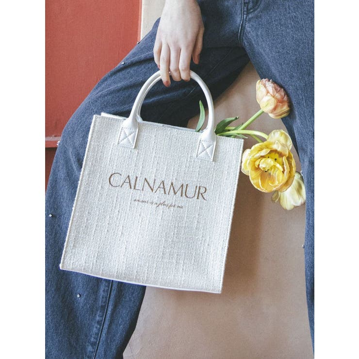 ホワイト | TWEED LOGO BAG/ツイードロゴバッグ | CALNAMUR