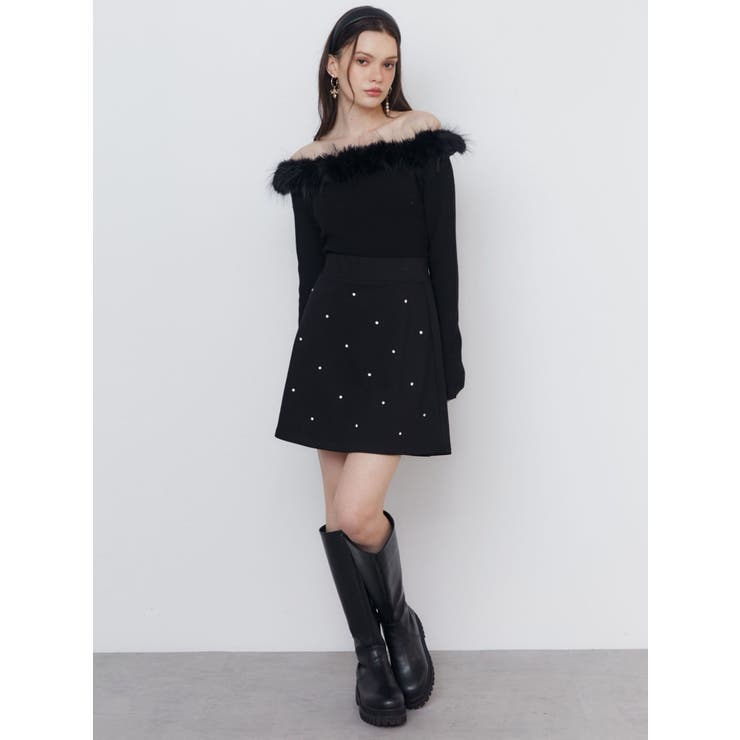 FAKE MARABOU KNIT TOPS/フェイクマラボーニットトップス[品番