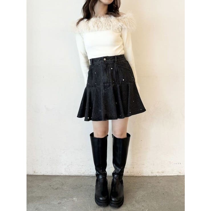 FAKE MARABOU KNIT TOPS/フェイクマラボーニットトップス[品番