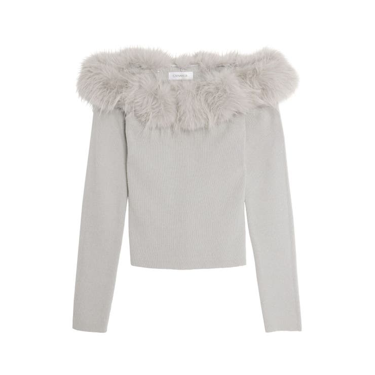 FAKE MARABOU KNIT TOPS/フェイクマラボーニットトップス[品番