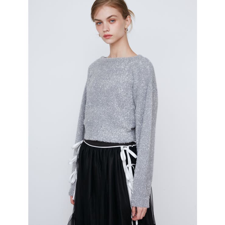 SPARKLE SHAGGY KNIT/スパークルシャギーニット[品番：MKSW0061154