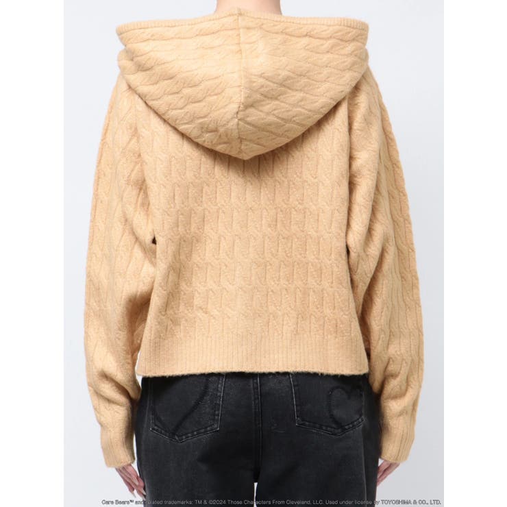 Care Bearsコラボ】CABLE ZIP HOODIE KNIT[品番:MKSW0060727 Care Bearsコラボ】CABLE ZIP HOODIE KNIT[品番:MKSW0060727