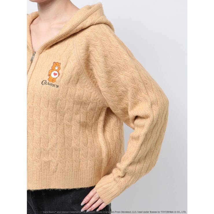 Care Bearsコラボ】CABLE ZIP HOODIE KNIT[品番:MKSW0060727 Care Bearsコラボ】CABLE ZIP HOODIE KNIT[品番:MKSW0060727