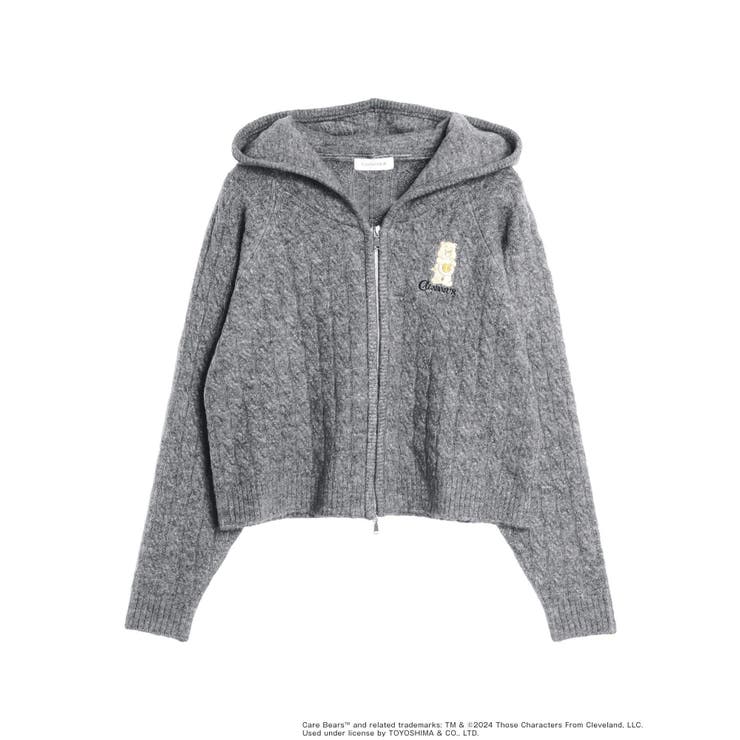 ニット セーター 「Care Bearsコラボ」CABLE ZIP HOODIE KNIT/ケーブルジップフーディーニット レディース CALNAMUR ニット セーター 「Care Bearsコラボ」CABLE ZIP
