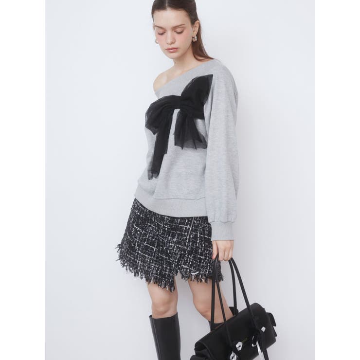 2WAY RIBBON SWEAT/2WAYリボンスウェット[品番：MKSW0060337