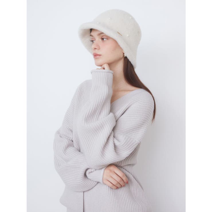 LACE×KNIT LONG CD/レース×ニットロングカーディガン | CALNAMUR | 詳細画像10 