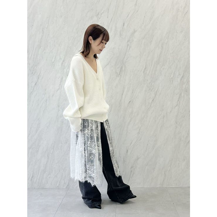 LACE×KNIT LONG CD/レース×ニットロングカーディガン | CALNAMUR | 詳細画像22 