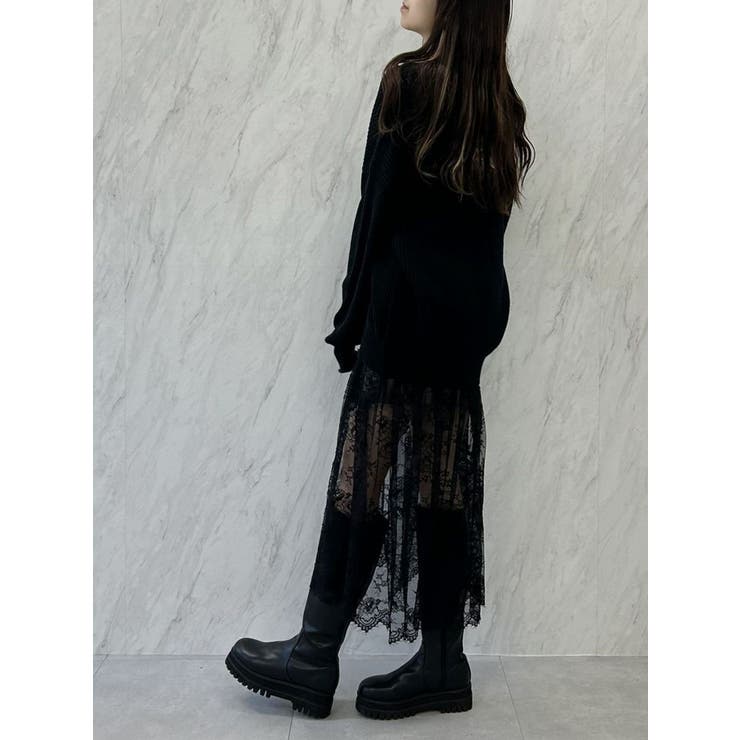 LACE×KNIT LONG CD/レース×ニットロングカーディガン[品番