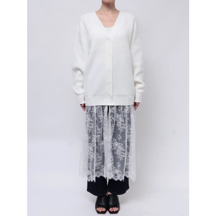 LACE×KNIT LONG CD/レース×ニットロングカーディガン | CALNAMUR | 詳細画像33 