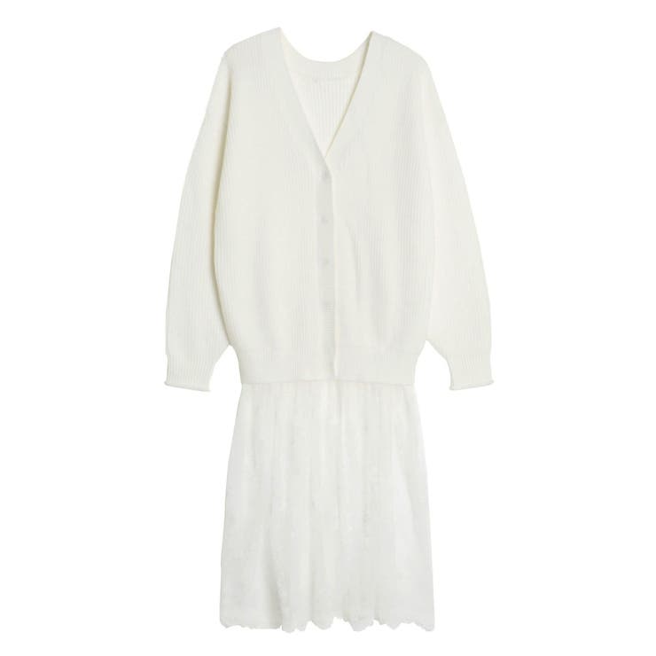 LACE×KNIT LONG CD/レース×ニットロングカーディガン | CALNAMUR | 詳細画像48 