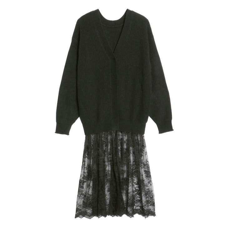 LACE×KNIT LONG CD/レース×ニットロングカーディガン[品番