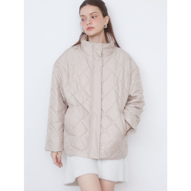 BIJOU QUILTING BLOUSON/ビジューキルティングブルゾン[品番