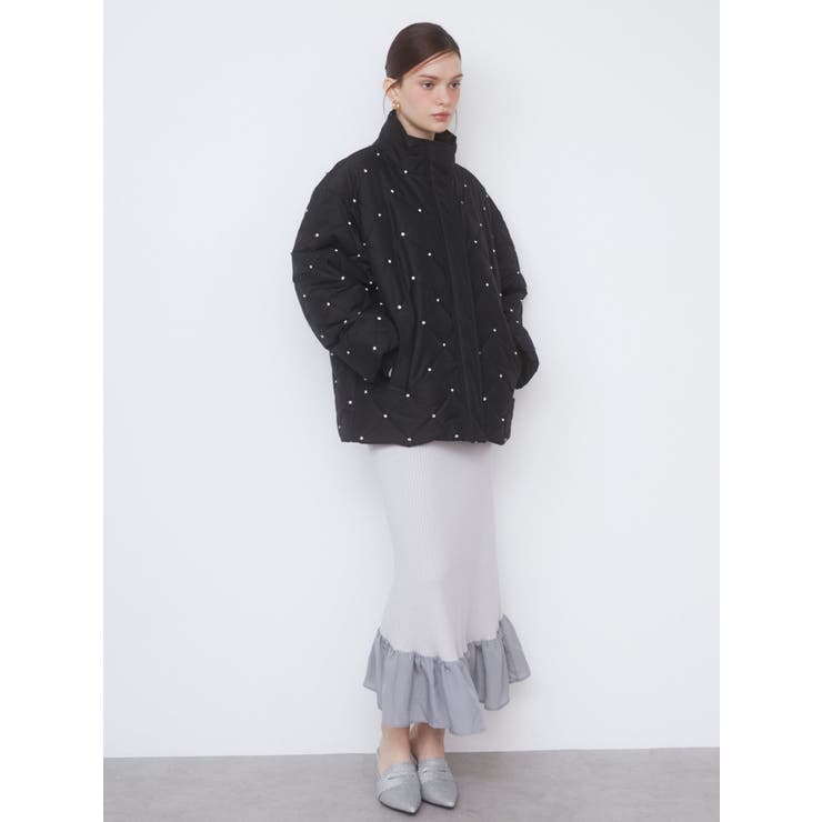 BIJOU QUILTING BLOUSON/ビジューキルティングブルゾン[品番